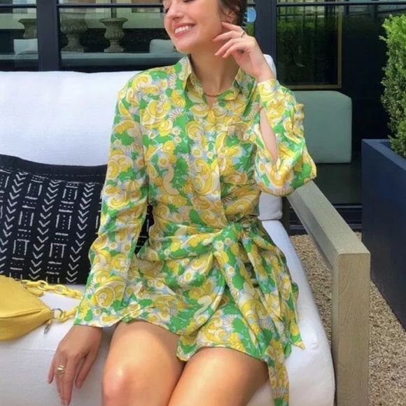 Zara printed dress floral yellow - Picture 3 of 15